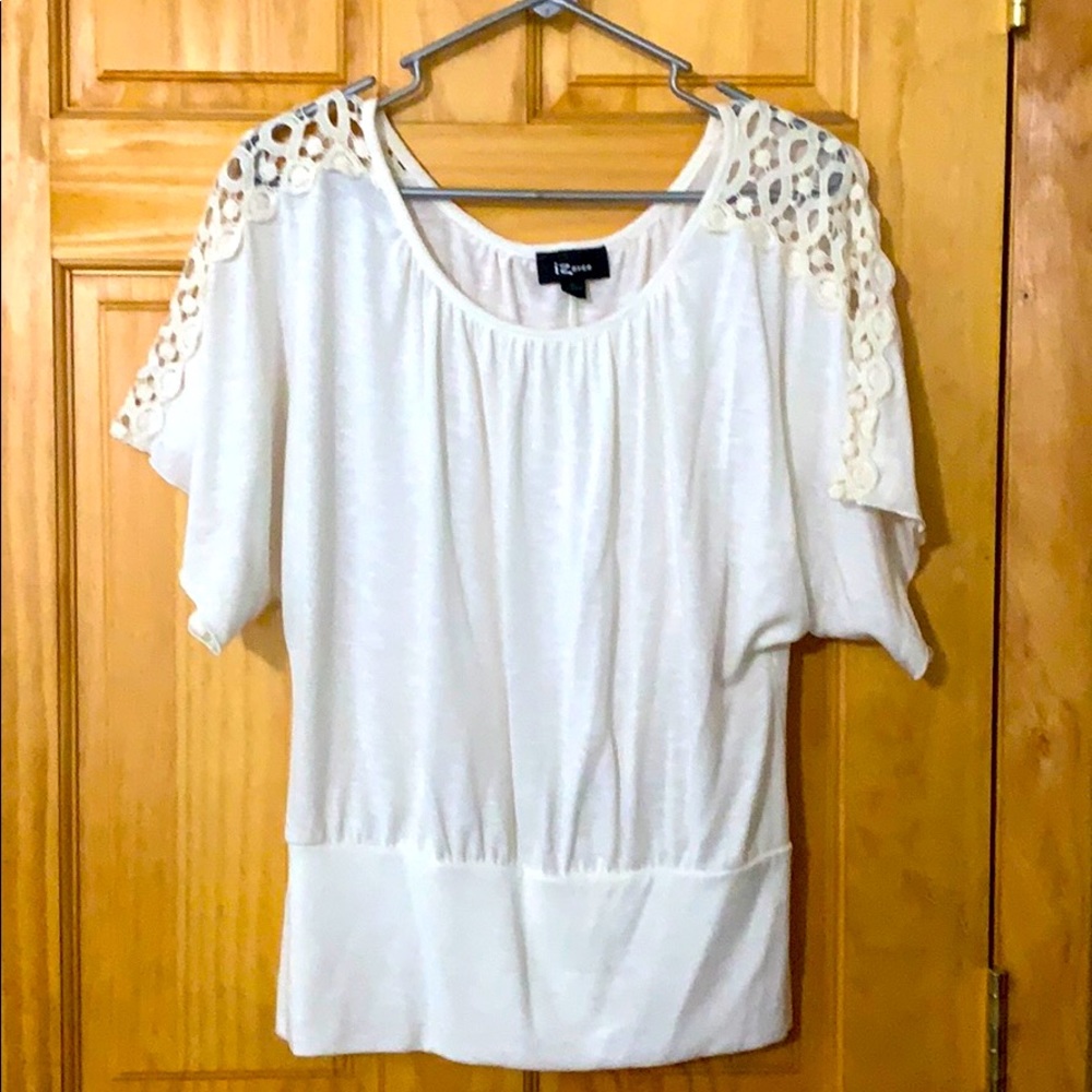 Ivory top with lace accent